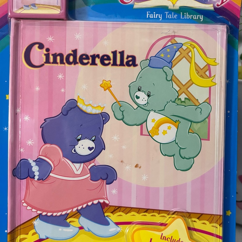 Vintage Care Bears Share-A-Story Cinderella Book & Cartridge Play Along